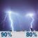 Thursday Night: Showers and thunderstorms. Mostly cloudy, with a low around 63. Chance of precipitation is 90%. Thursday Night: Showers And Thunderstorms